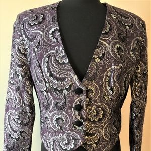 Purple Paisley Hobby Horse Jacket.  Size Large, L